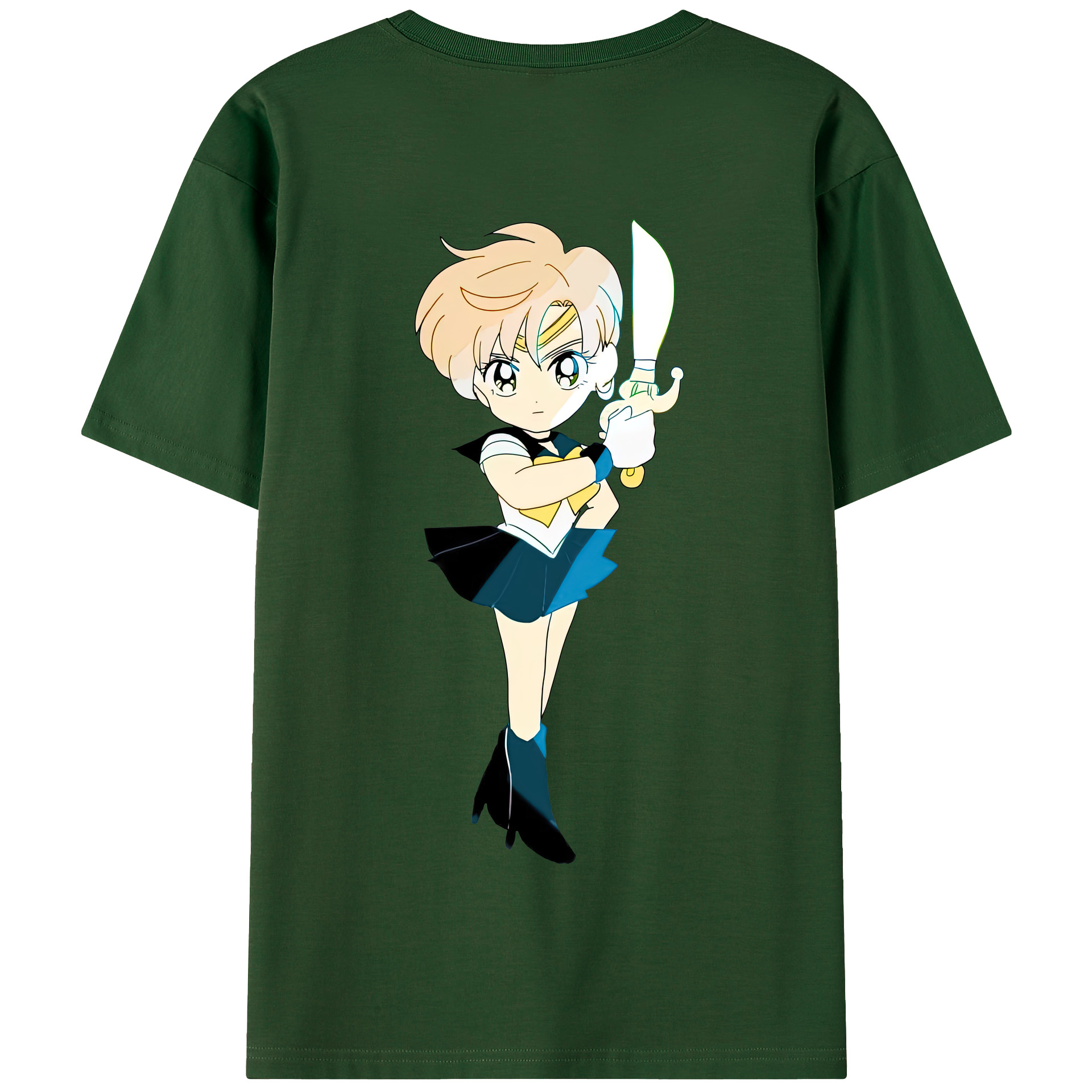 （画像用） 美少女戦士セーラームーン 天王はるか Sailor Moon Tenoh Haruka 綿100％半袖Tシャツ（背面プリント）